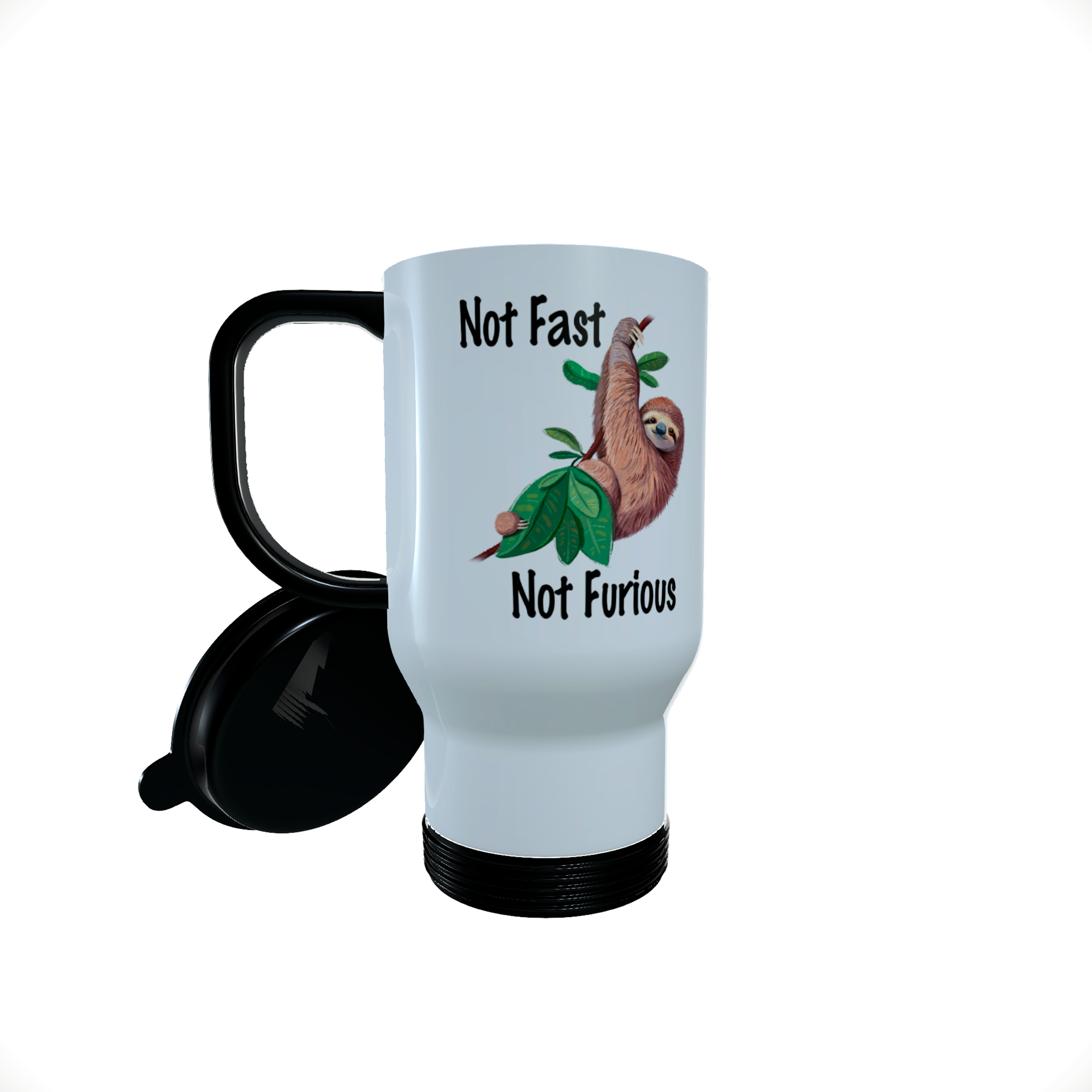 Sloth Travel Mug - Not Fast Not Furious, Personalised Sloth Mug - Click Image to Close